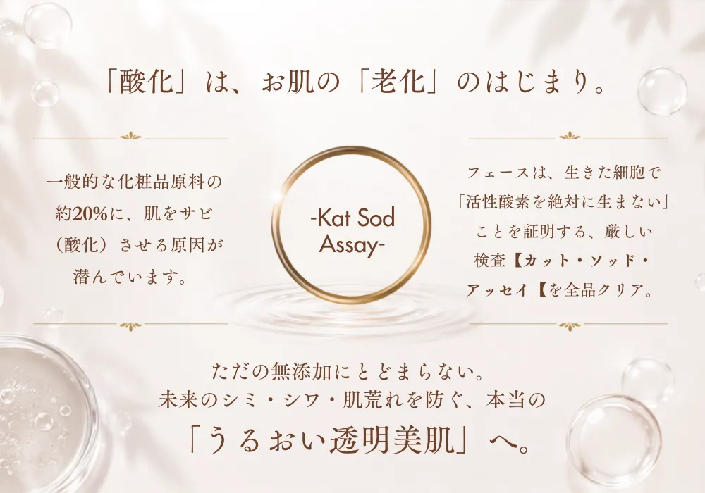 老化の原因活性酸素をうまない。すこやかな肌へ
